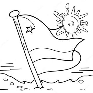 Chile Flagge Ausmalbild | Chile Ausmalbild