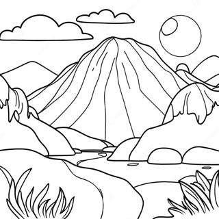 Chilenische Landschaft Ausmalbild | Chile Ausmalbild