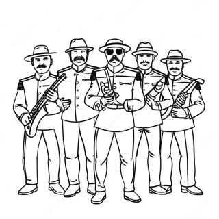 Fuerza Regida Bandmitglieder Ausmalbild | Fuerza Regida Ausmalbild
