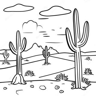 Buntes Ausmalbild der Wüstenlandschaft von New Mexico | Neu-Mexiko Ausmalbild