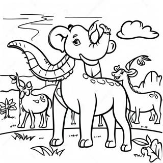 Majestätische Savannen Tiere Ausmalbild | Savanne Ausmalbild