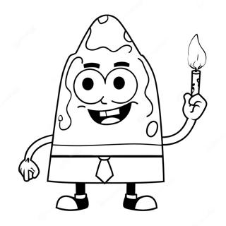 Chill SpongeBob mit einem Joint Ausmalbild | SpongeBob Stoner Ausmalbild