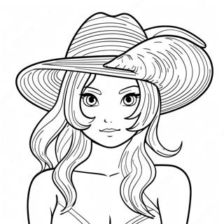Nami mit Strohhut Ausmalbild | Nami Ausmalbild