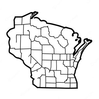 Umriss des Bundesstaates Wisconsin Ausmalbild | Wisconsin Ausmalbild