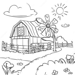 Charmante Wisconsin Bauernhofszene Ausmalbild | Wisconsin Ausmalbild