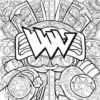 Buntes WWE Gürtel-Design Ausmalbild | WWE Gürtel Ausmalbild
