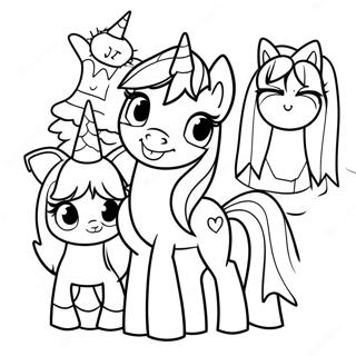 Twilight Sparkle mit Freunden Ausmalbild | Twilight Funkeln Ausmalbild