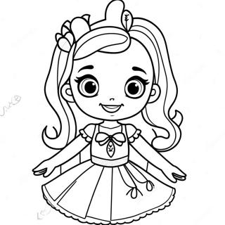 Ruby von Rainbow High mit glitzerndem Kleid Ausmalbild | Rainbow High Ruby Ausmalbild