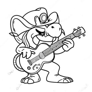 Lemmy Koopaling mit Gitarre Ausmalbild | Koopalings Ausmalbild