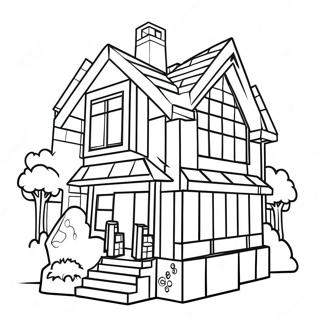 Minecraft Haus Ausmalbild | Minecraft Haus Ausmalbild