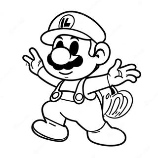 Luigi im gruseligen Kostüm Ausmalbild | Mario Halloween Ausmalbild