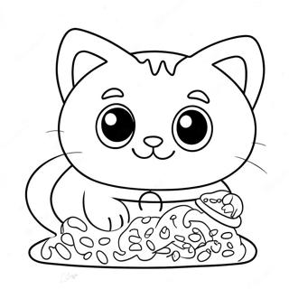 Verspieltes Kätzchen mit Streuseln Ausmalbild | Kitty Cupcake Ausmalbild