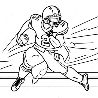 Dynamischer Jalen Hurts beim Laufen Ausmalseite | Jalen Hurts Ausmalbild
