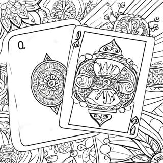 Spielkarten Ausmalseite | Spielkarten Ausmalbild