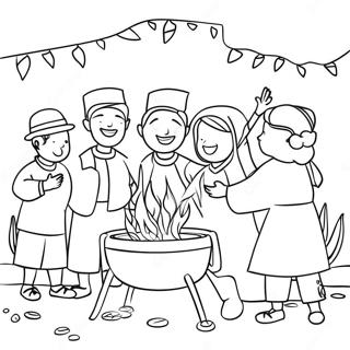 Lag BaOmer Feier Ausmalseite | Lag BaOmer Ausmalbild