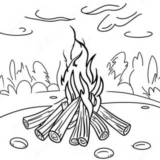 Bunte Lag BaOmer Lagerfeuer Ausmalbild | Lag BaOmer Ausmalbild