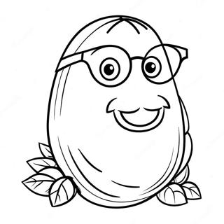 Lustige Kartoffel mit Sonnenbrille Ausmalbild | Kartoffel Ausmalbild