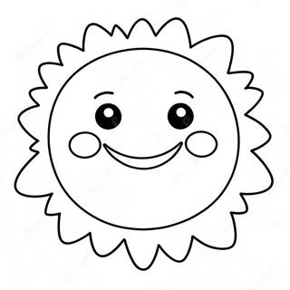 Glückliche lächelnde Sonne Ausmalbild | Froh Ausmalbild
