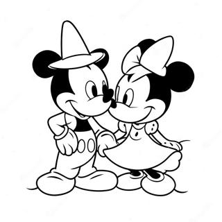 Mickey und Minnie Spaß zusammen Ausmalbild | Mickey und Minnie Ausmalbild