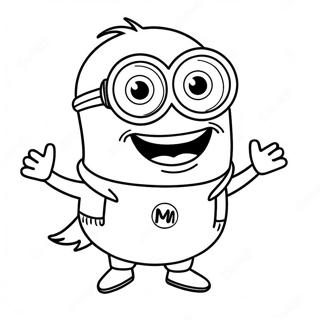 Fröhlicher Kevin Minion Ausmalbild | Kevin Minion Ausmalbild
