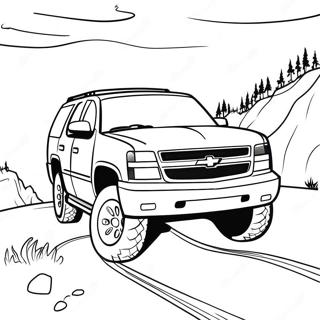 Chevy Tahoe Off-Road Abenteuer Ausmalbild | Chevy Tahoe Ausmalbild