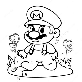 Abenteuerlicher Mario im Wunderland Ausmalbild | Mario Wunder Ausmalbild