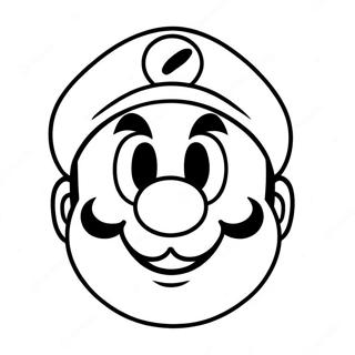Super Mario lächelndes Gesicht Ausmalbild | Mario Gesicht Ausmalbild