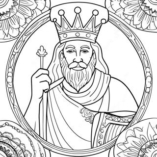 Weiser König Salomo mit einer Krone Ausmalbild | König Salomo Ausmalbild