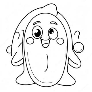 Niedliches Bloop-Charakter Ausmalbild | Bloop Ausmalbild
