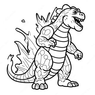 Godzilla Atomatem Ausmalbild | Godzilla Atomare Atem Ausmalbild
