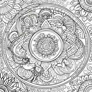 Komplexes Mandala-Muster Ausmalbild | Vollseitiges Muster Ausmalbild