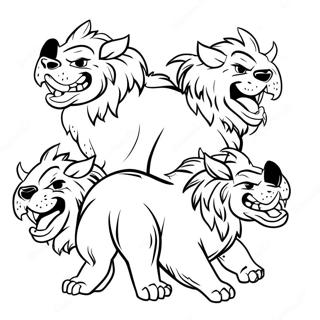 Cerberus mythisches Wesen Ausmalbild | Kerberos Ausmalbild