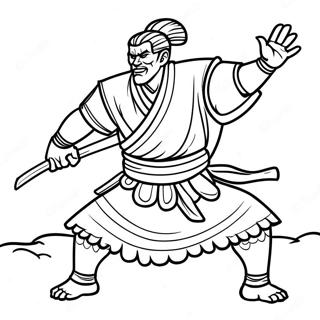 Obanai Iguro in Kampfpose Ausmalbild | Obanai Iguro Ausmalbild