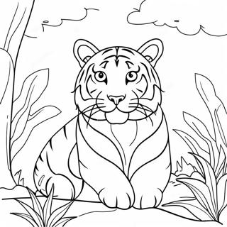 Bengalischer Tiger Ausmalbild | Bengalen Ausmalbild