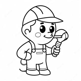 Süßer Cartoon-Schweißer Ausmalbild | Schweißen Ausmalbild