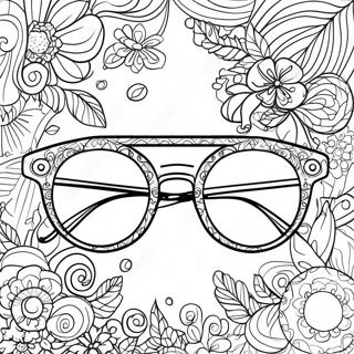 Vintage Hipster Brille Ausmalbild | Hipster Ästhetik Ausmalbild