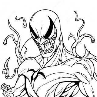 Unheimlicher Anti-Venom mit Symbionten-Fühlern Ausmalbild | Anti Venom Ausmalbild