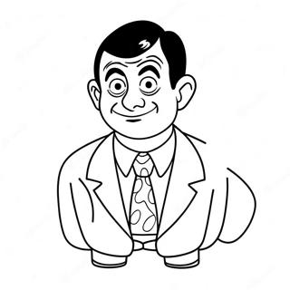 Mr. Bean im lustigen Kostüm Ausmalbild | Herr Bohne Ausmalbild