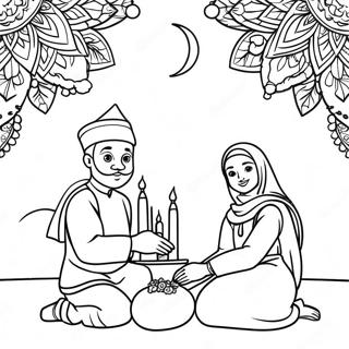 Eid Feier Ausmalbild | Eid Ausmalbild