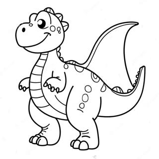 Lebendiger grüner Dinosaurier Ausmalbild | Grün Ausmalbild