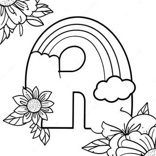 Regenbogen Buchstabe R Coloring Page | Buchstabe R Ausmalbild