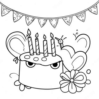 Buntes Geburtstagsbanner Ausmalbild | Banner Ausmalbild
