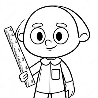 Baldi mit einem Lineal Ausmalbild | Baldi Ausmalbild