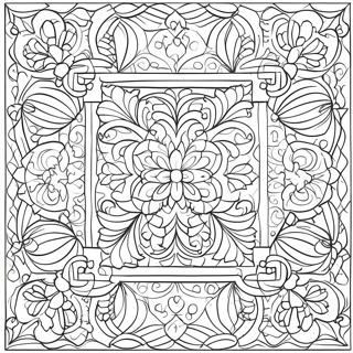 Quiltmuster Coloring Page | Steppdecken Muster Ausmalbild