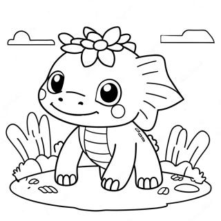 Niedlicher Minecraft Axolotl mit Blumen Ausmalbild | Minecraft Axolotl Ausmalbild