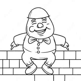 Humpty Dumpty sitzt auf einer Mauer Ausmalbild | Humpty Dumpty Ausmalbild