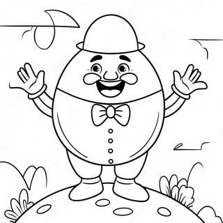Humpty Dumpty mit einem glücklichen Gesicht Ausmalbild | Humpty Dumpty Ausmalbild