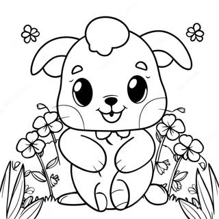4-H Kleeblatt mit Tieren Ausmalbild | 4-H Ausmalbild