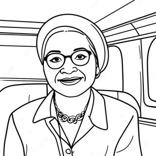 Rosa Parks Inspirierendes Ausmalbild | Rosa Parks Ausmalbild