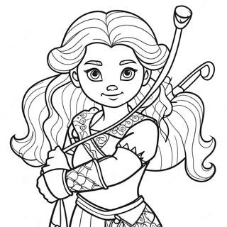 Tapfere Merida mit Bogen Coloring Page | Merida Ausmalbild